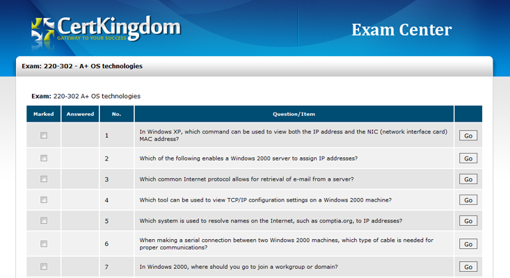 Exams Summary & Review Marked Questions